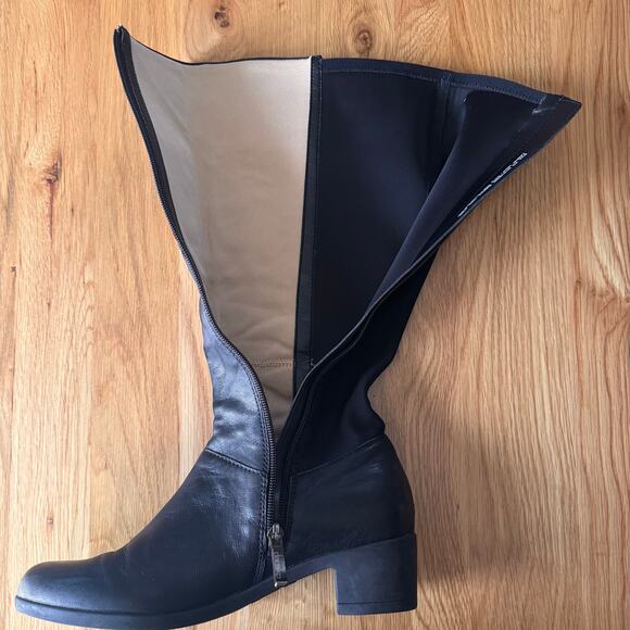 Dansko Celestine Tall Leather Boot Black Burnished Nubuck Size 40 US 9.5-10 - Picture 6 of 13